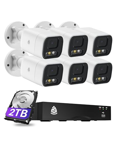 Akinguar 5MP Überwachungskamera Aussen Set,...