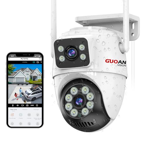 Überwachungskamera Aussen, 6MP Dual Objektiv...