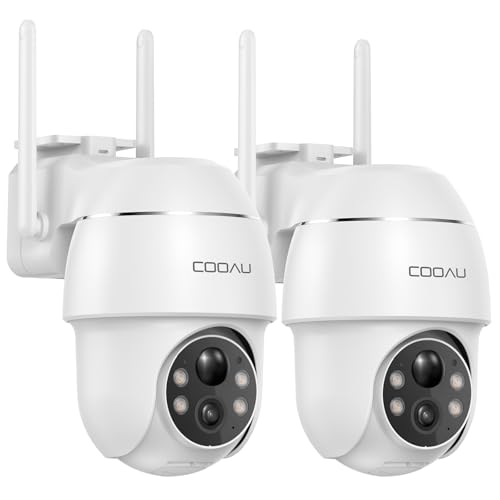 COOAU 2PCS Überwachungskamera Aussen Akku -...
